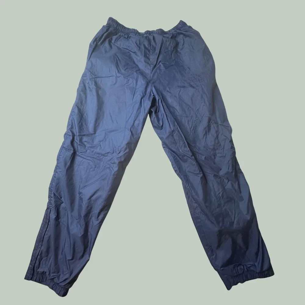 Vintage Nike Pants Boys L 12-14 Windbreaker Navy Blue Embroidered Logo Zip Ankle